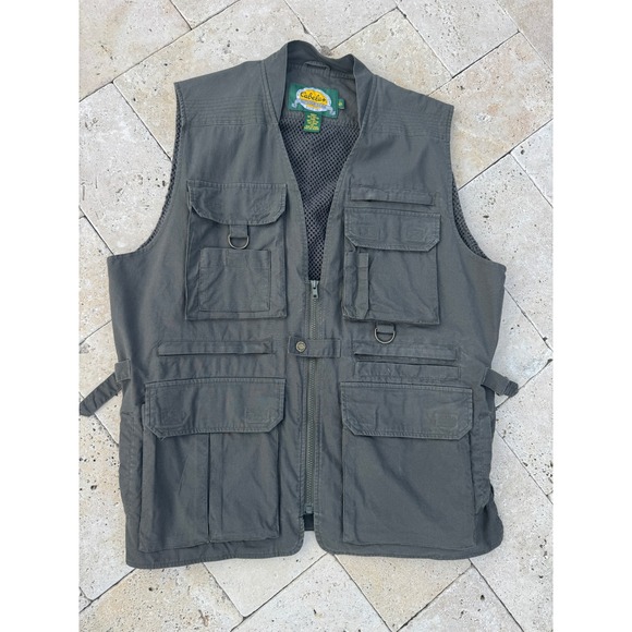 Cabela's Safari Series Men's L Vented Hunting Fishing Tactical Vest Tan Mesh - Picture 1 of 7